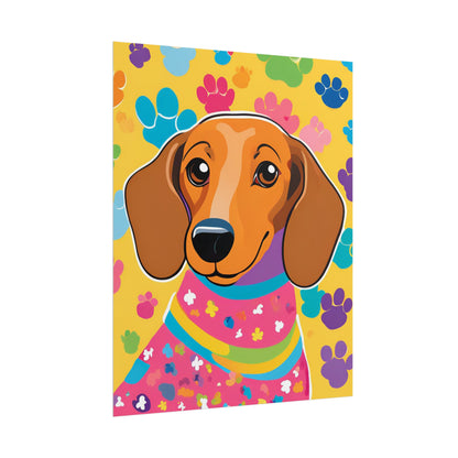 Dachshund Poster Dog Wall Art Animal Lover Kids Room Decoration Girls
