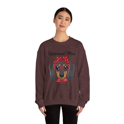 Dachshund Mom Sweatshirt, Dog Lover Gift, Funny Weiner Dog Jumper, Classic Sausage Dog Crewneck, Pet Owner Apparel Doxie