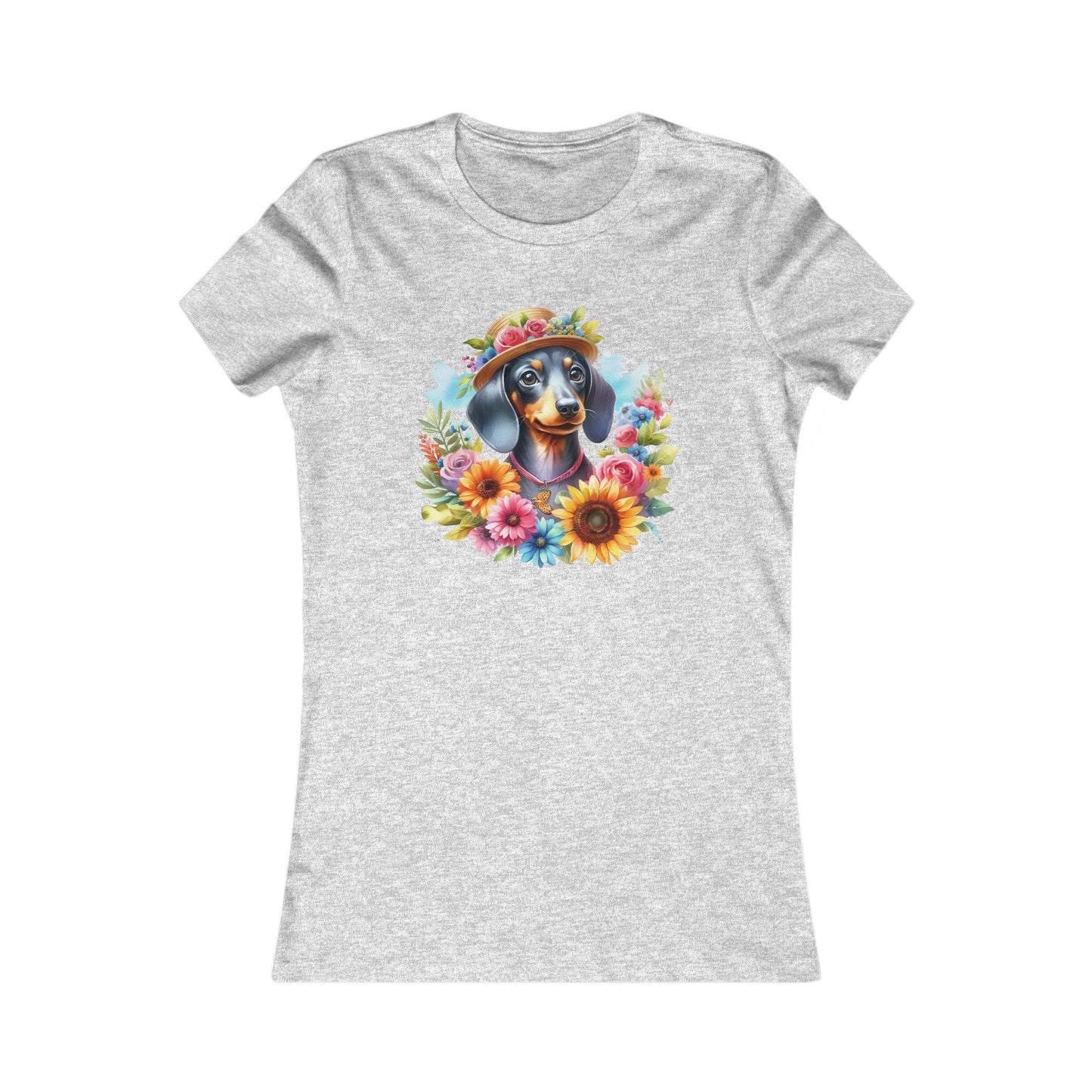 Adorable Women's Tee Floral Dachshund Spring Ready Shirt