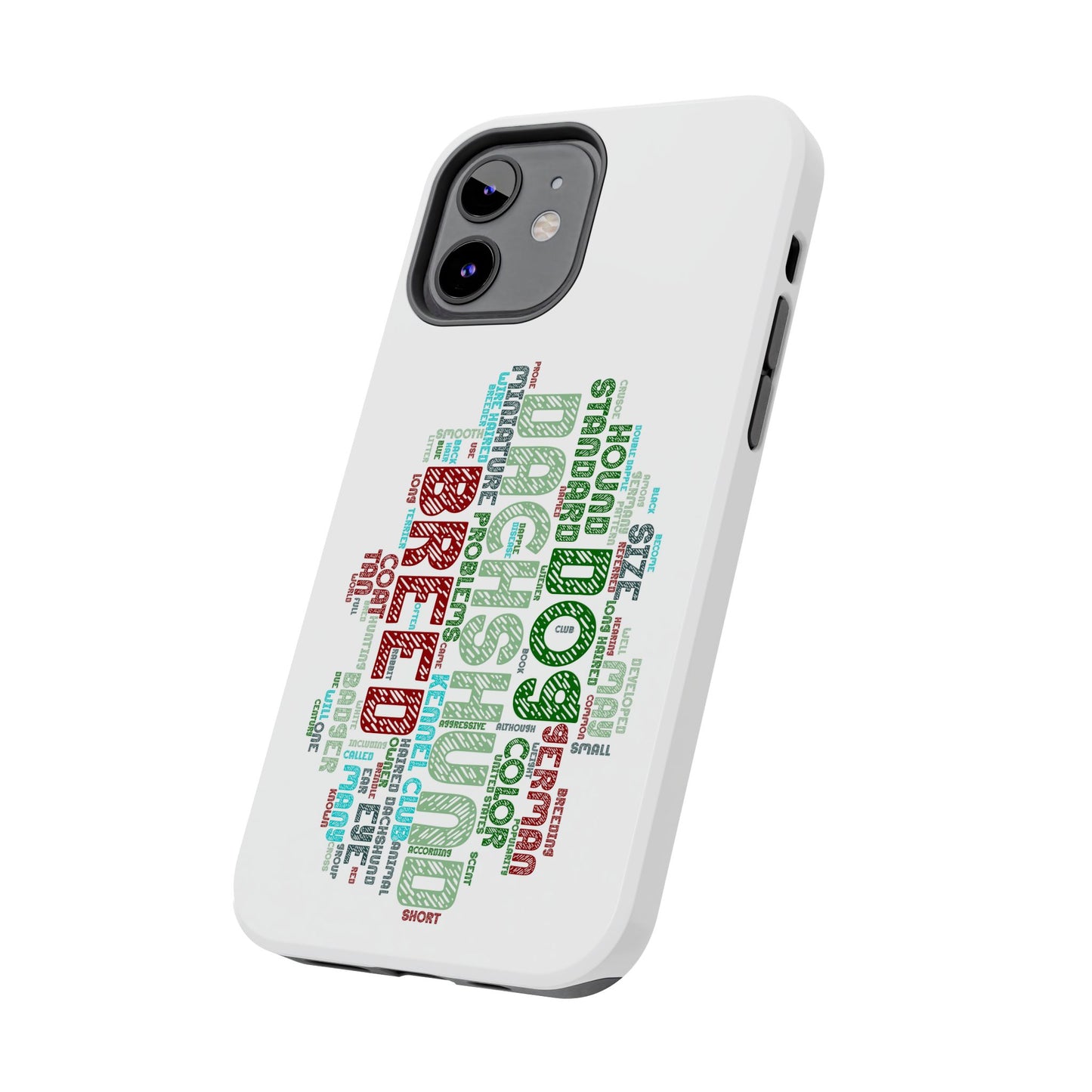 Dachshund Phone Case Dog Lover Gift Tough Phone Cover Doxie Word Art