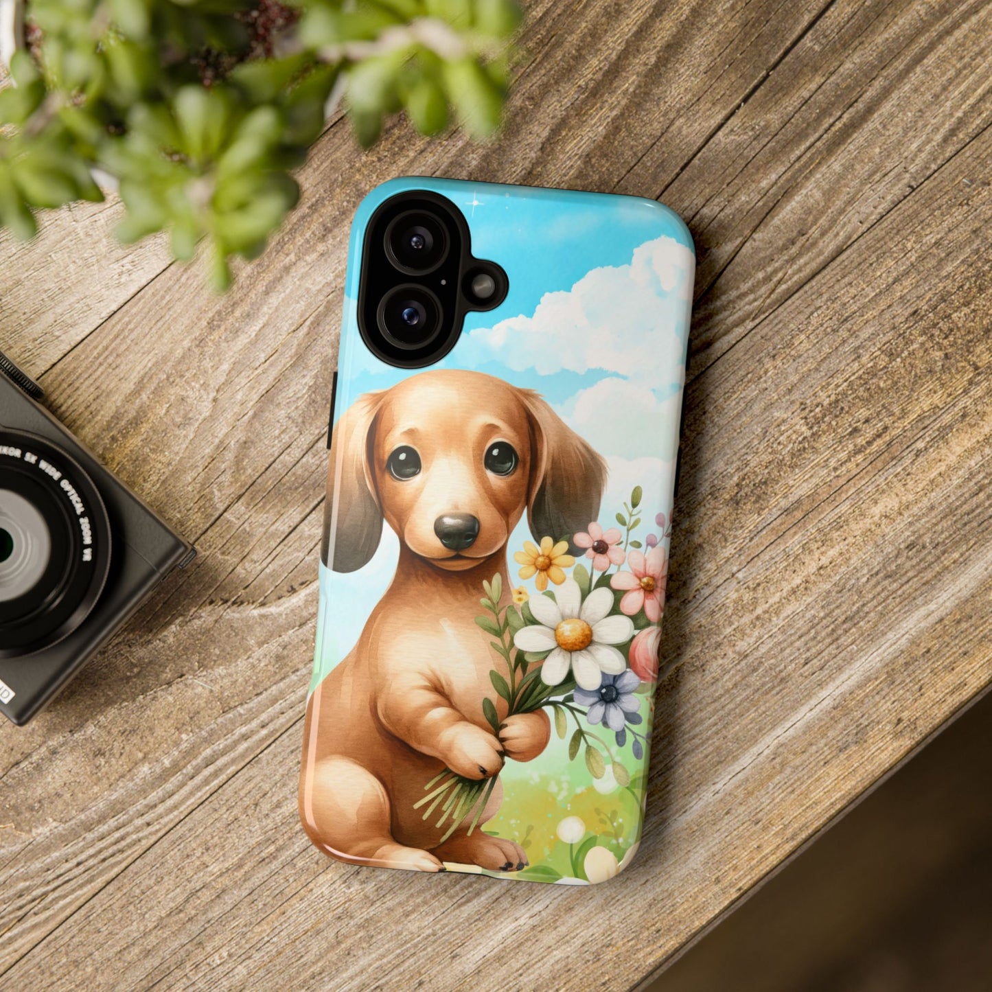 Watercolor Dachshund Dog Phone Case - Rescue Dog Apple Pixel Galaxy Spring