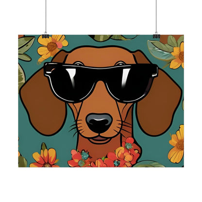 Dachshund Poster Dog Wall Art Animal Lover Game Room Decoration Weiner Dog Horizontal