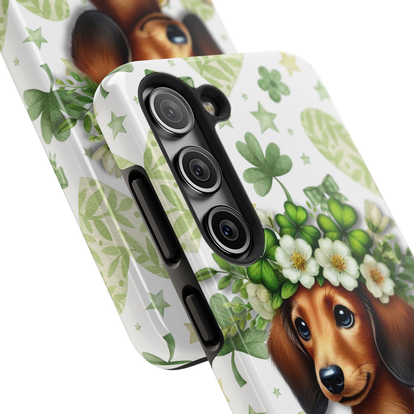 St Patricks Cute Dachshund Phone Case Dog Lover Gift Tough Phone Cover Patty