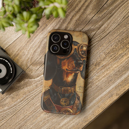 Steam Punk Dachshund Mens Phone Case - Dog Apple Pixel Galaxy