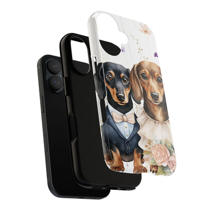 Wedding Dachshund Dog Phone Case - Bridal Gift Flower Girl Apple Pixel Galaxy
