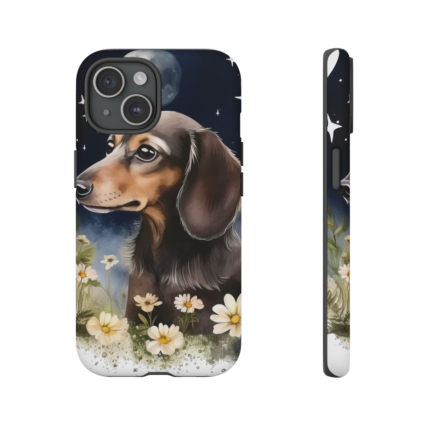Vibrant Dachshund Moonlight Phone Case - Dog Apple Pixel Galaxy