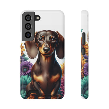 Dachshund Phone Case, Trendy Wallet Case for Dog Lovers, Cute Card Holder Cover, Animal Print Accessory, Slim Protective