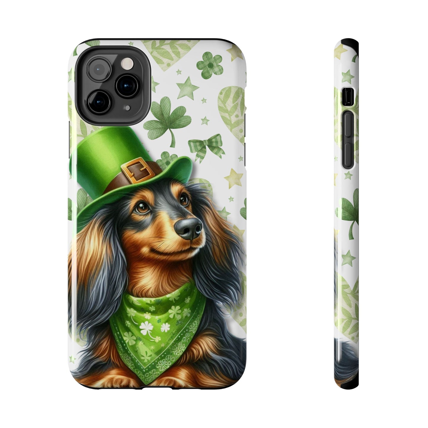 St Patricks Cute Dachshund Phone Case Dog Lover Gift Tough Phone Cover Patty