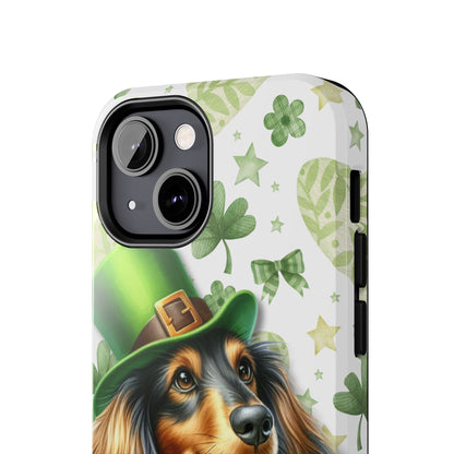 St Patricks Cute Dachshund Phone Case Dog Lover Gift Tough Phone Cover Patty