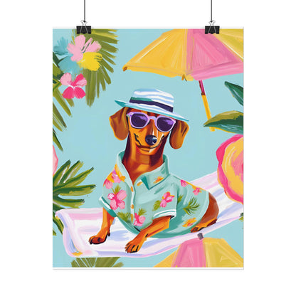 Sophisticated Dachshund Poster Dog Wall Art Animal Lover Game Room Decoration Weiner Dog
