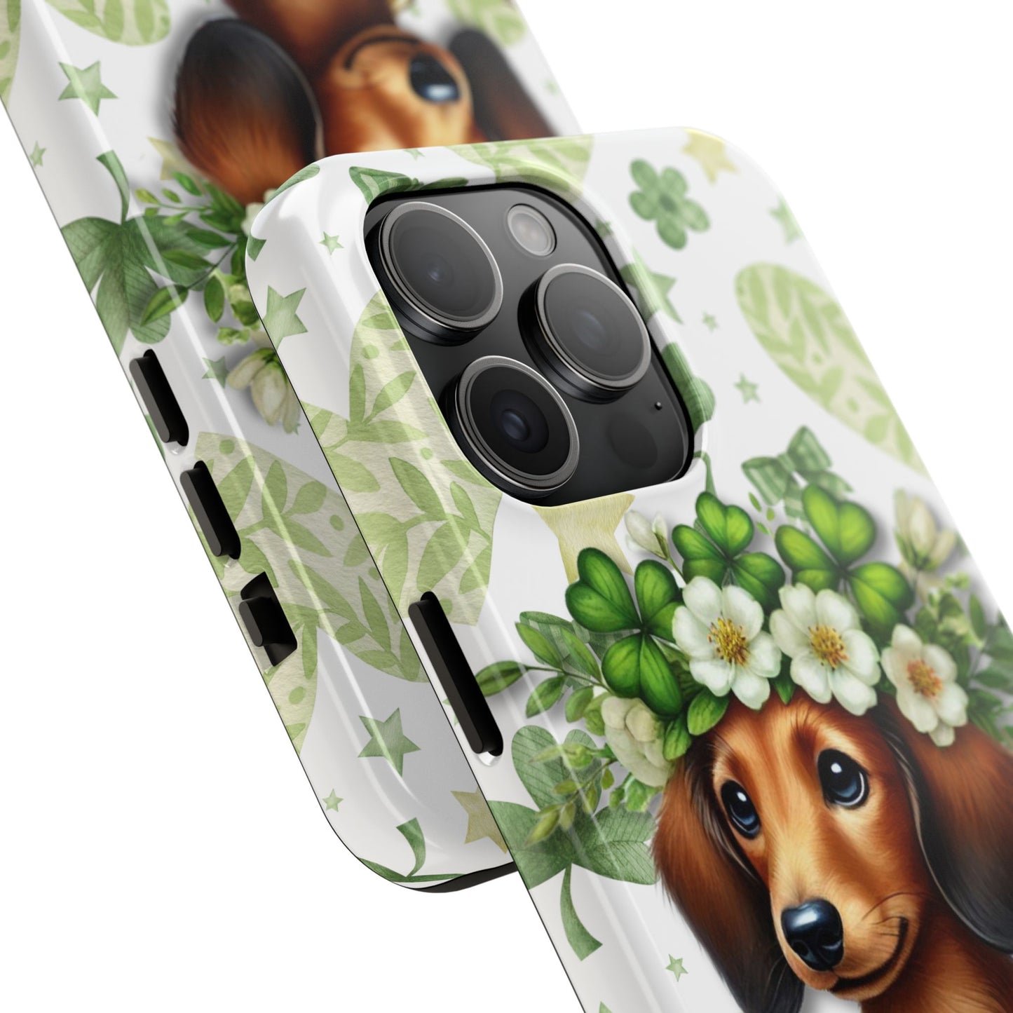 St Patricks Cute Dachshund Phone Case Dog Lover Gift Tough Phone Cover Patty