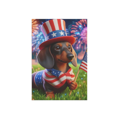 USA Garden Flag Dog Mom Banner Home Decor Dachshund Red Hair