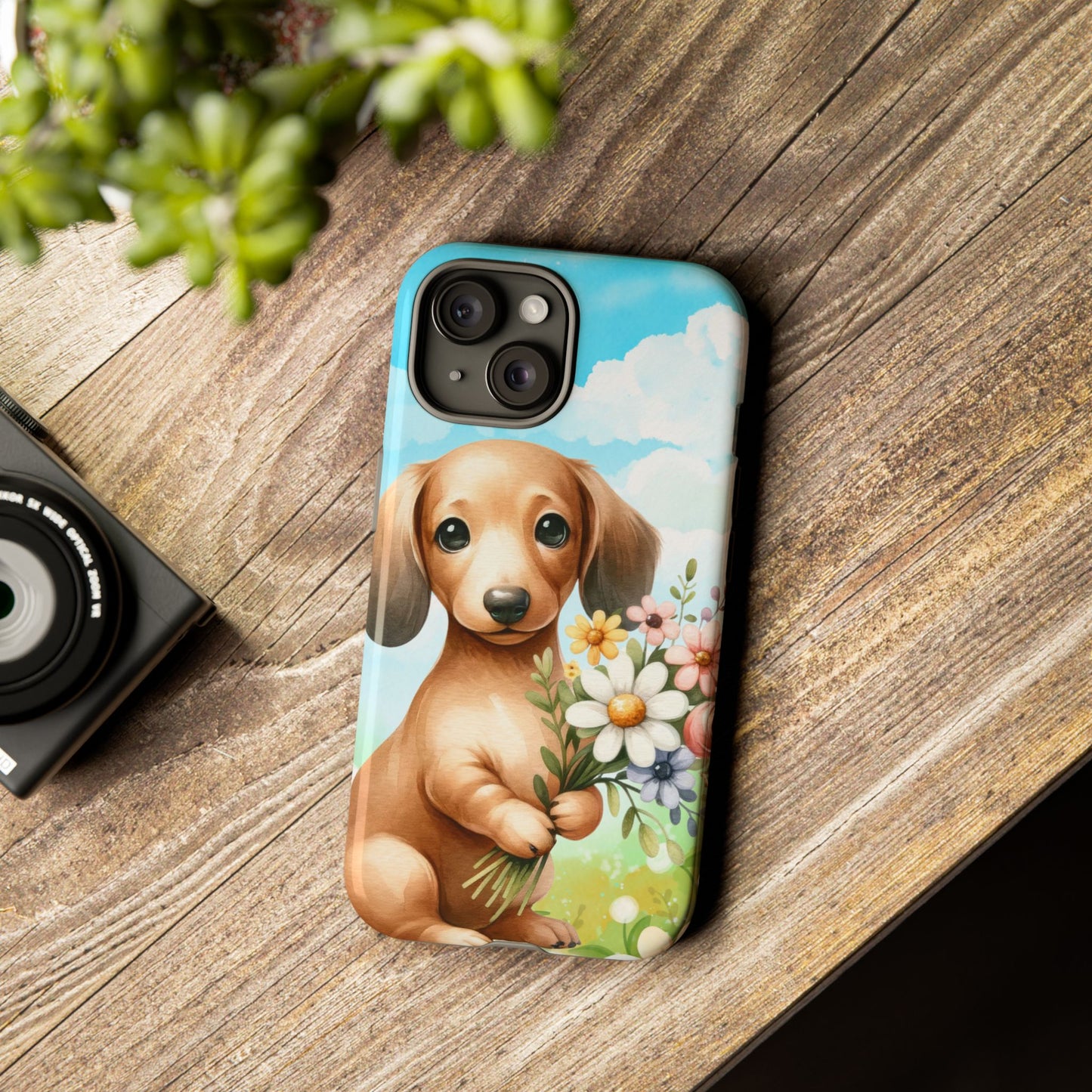 Watercolor Dachshund Dog Phone Case - Rescue Dog Apple Pixel Galaxy Spring