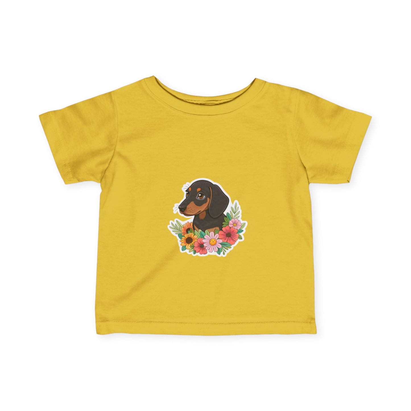 Floral Dachshund Infant Tee Toddler TShirt Cute Baby Shirt Dog Lover Gift Spring
