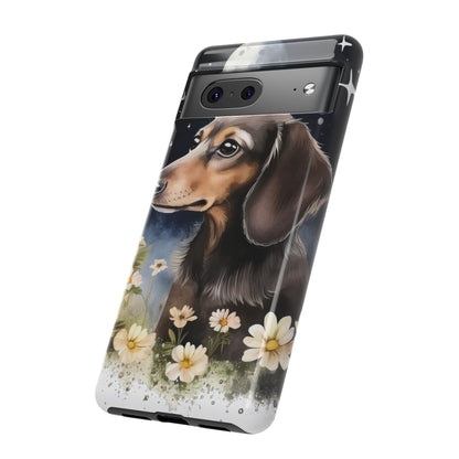 Vibrant Dachshund Moonlight Phone Case - Dog Apple Pixel Galaxy