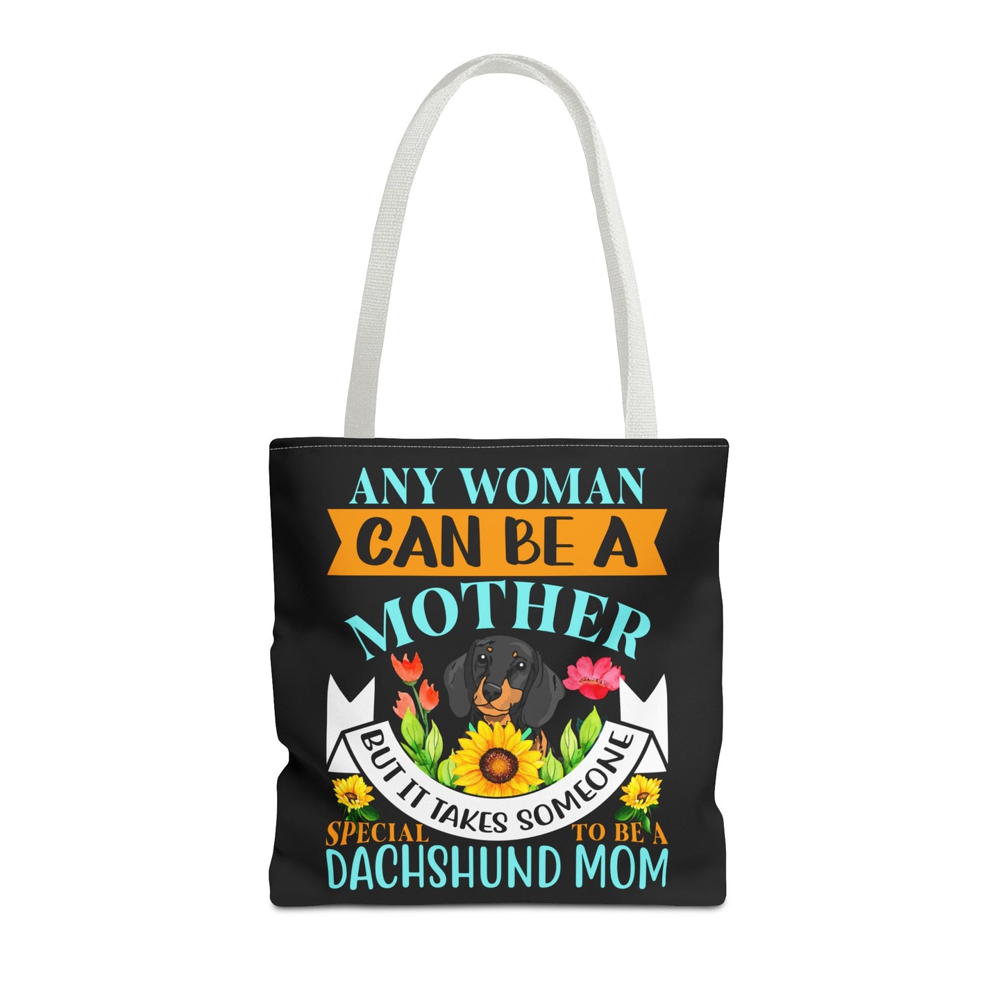 Mom Dachshund Puppy Tote Bag Bright and Cheerful Weiner Doxie