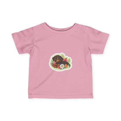 Floral Dachshund Infant Tee Toddler TShirt Cute Baby Shirt Dog Lover Gift Spring