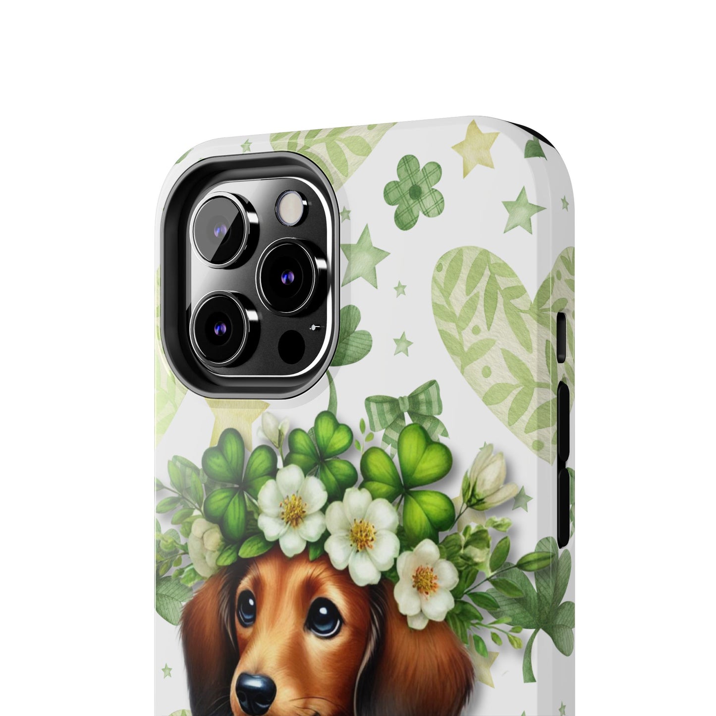 St Patricks Cute Dachshund Phone Case Dog Lover Gift Tough Phone Cover Patty