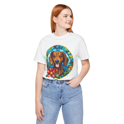 Adorable Dachshund Doxie Stained Glass