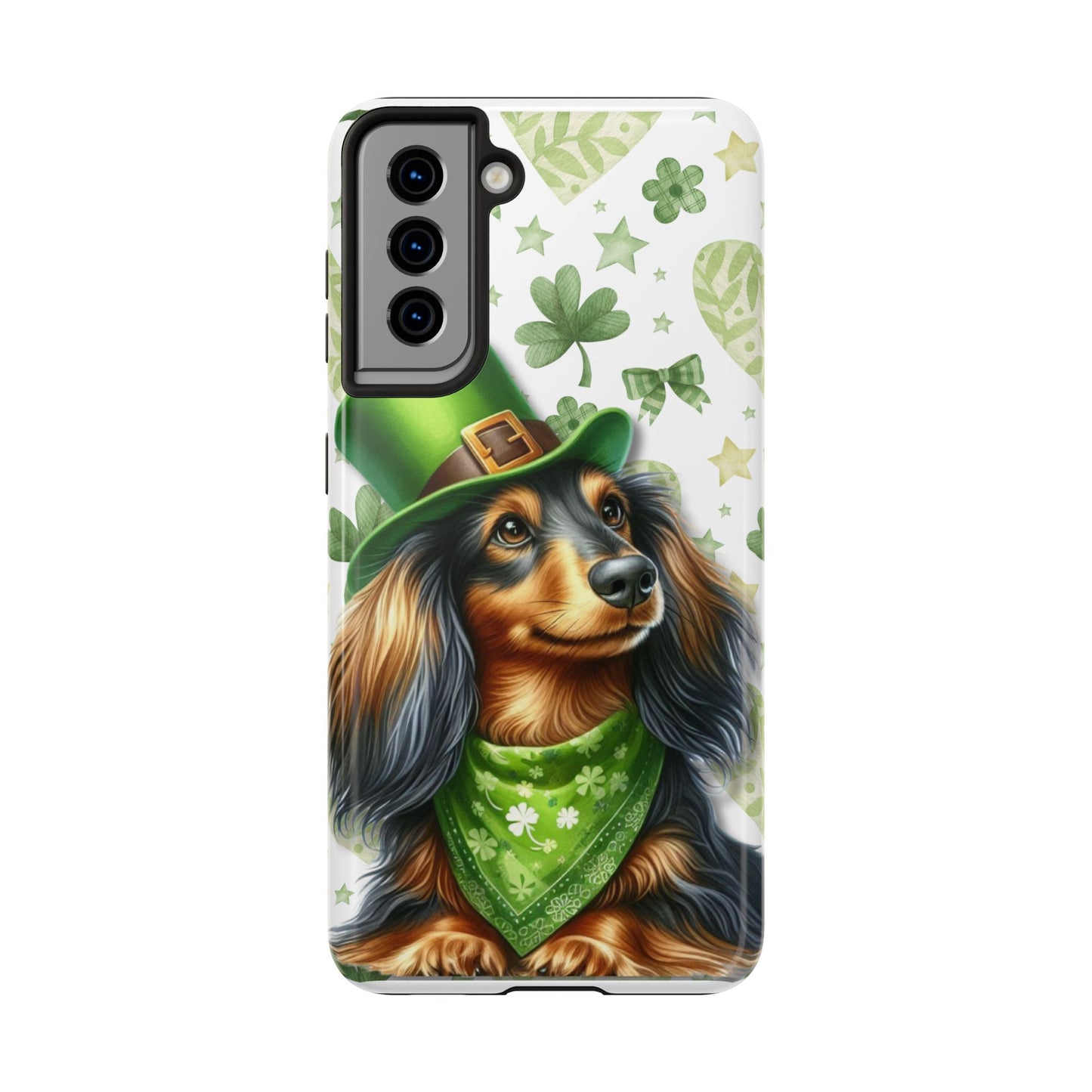 St Patricks Cute Dachshund Phone Case Dog Lover Gift Tough Phone Cover Patty