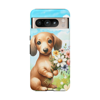 Watercolor Dachshund Dog Phone Case - Rescue Dog Apple Pixel Galaxy Spring