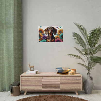 Floral Dachshund Rolled Posters