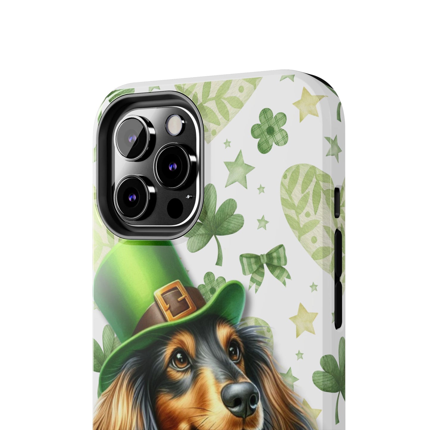 St Patricks Cute Dachshund Phone Case Dog Lover Gift Tough Phone Cover Patty