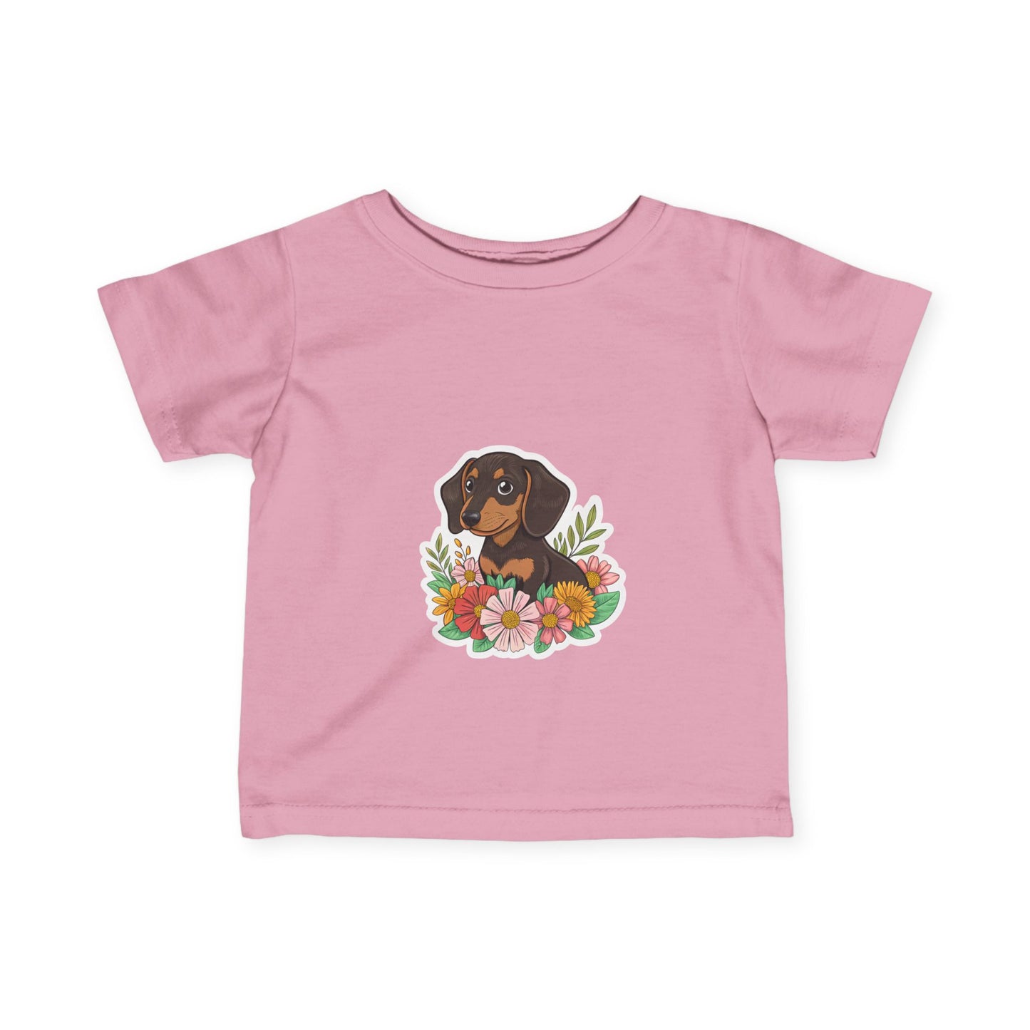 Floral Dachshund Infant Tee Toddler TShirt Cute Baby Shirt Dog Lover Gift Spring