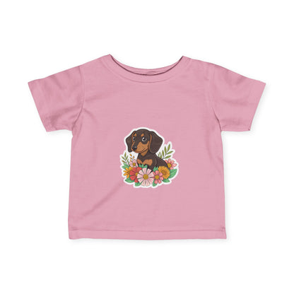 Floral Dachshund Infant Tee Toddler TShirt Cute Baby Shirt Dog Lover Gift Spring