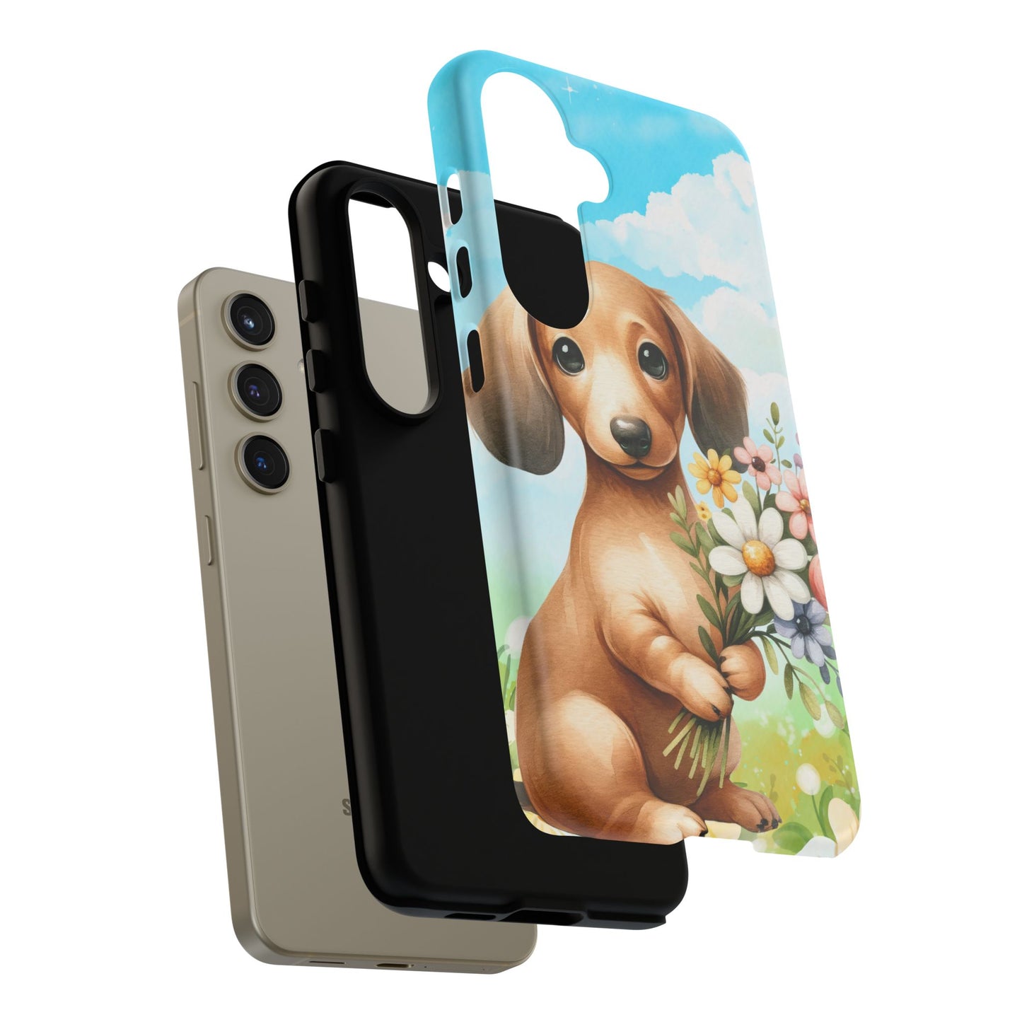 Watercolor Dachshund Dog Phone Case - Rescue Dog Apple Pixel Galaxy Spring
