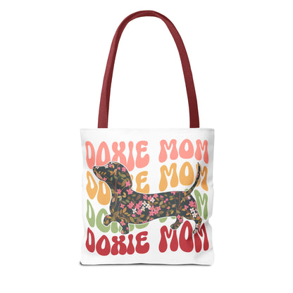 Black and Tan Dachshund Puppy Tote Bag Bright and Cheerful Weiner Doxie Patterned