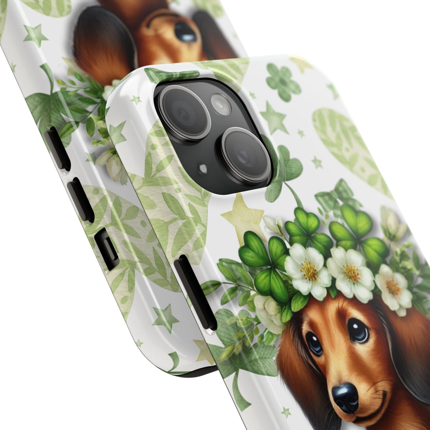 St Patricks Cute Dachshund Phone Case Dog Lover Gift Tough Phone Cover Patty