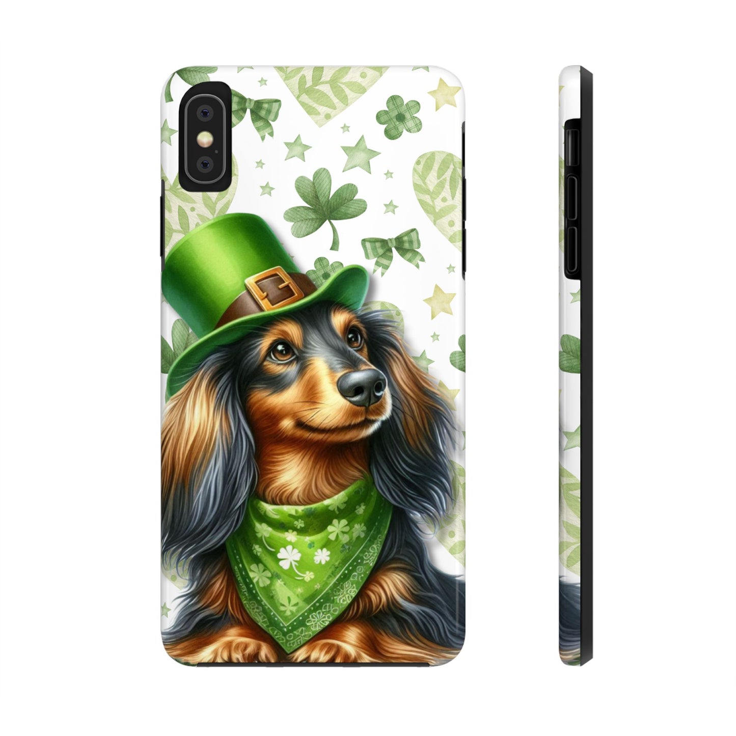 St Patricks Cute Dachshund Phone Case Dog Lover Gift Tough Phone Cover Patty