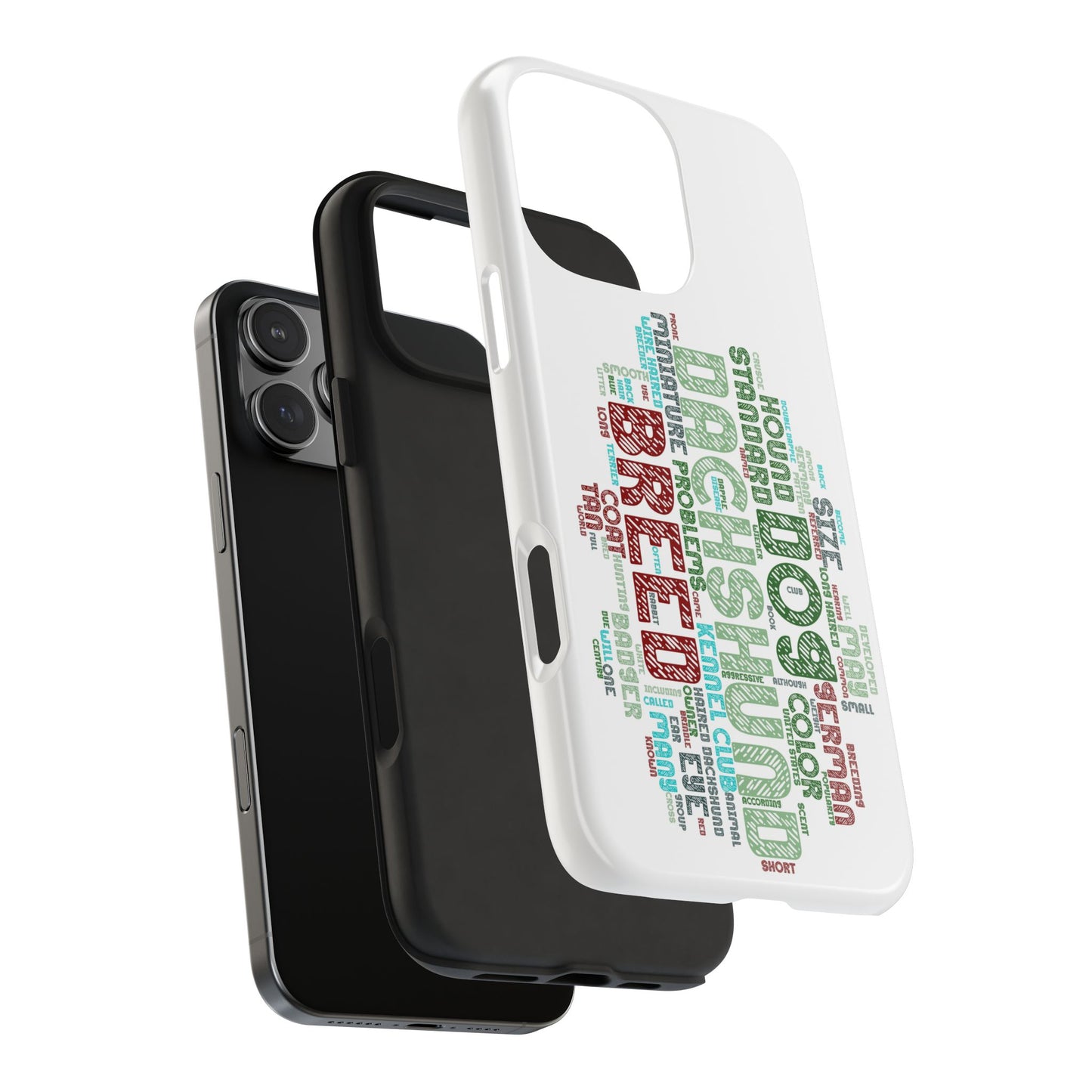 Dachshund Phone Case Dog Lover Gift Tough Phone Cover Doxie Word Art