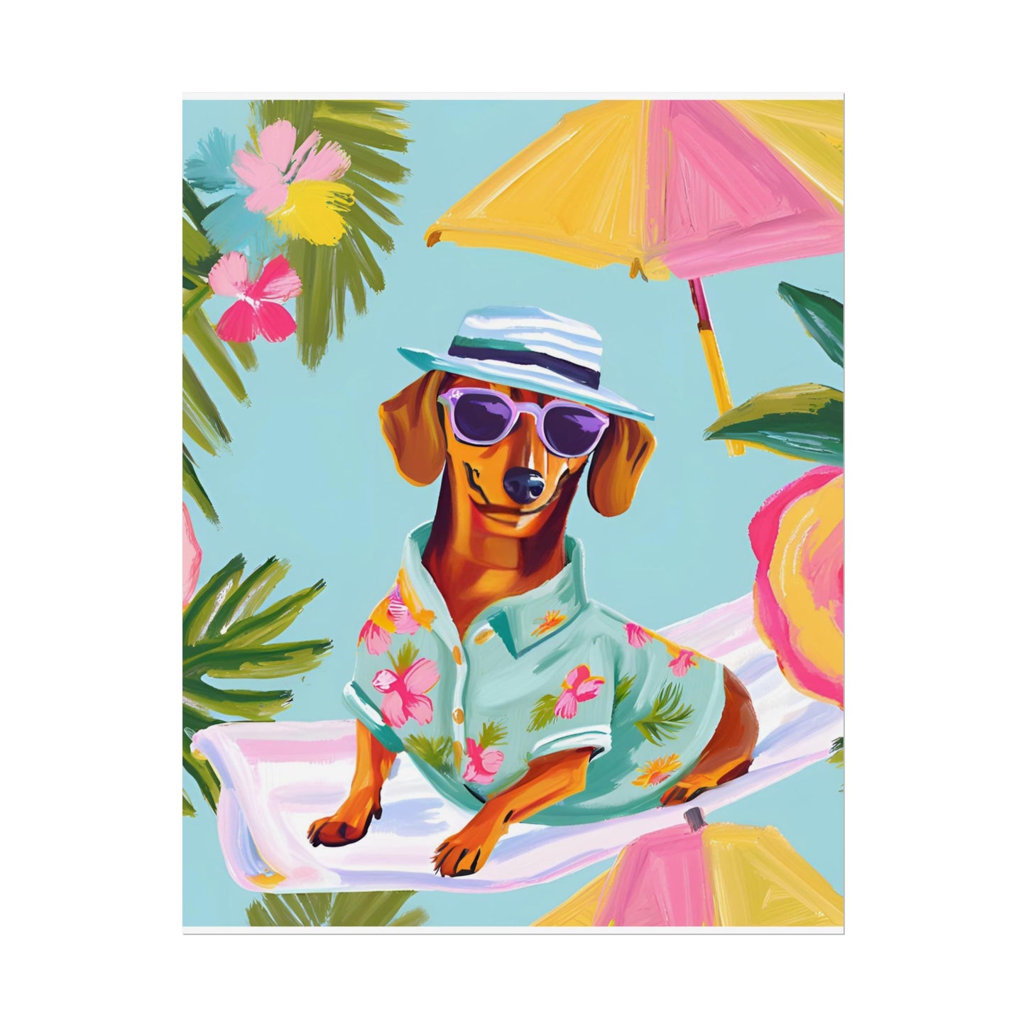 Sophisticated Dachshund Poster Dog Wall Art Animal Lover Game Room Decoration Weiner Dog