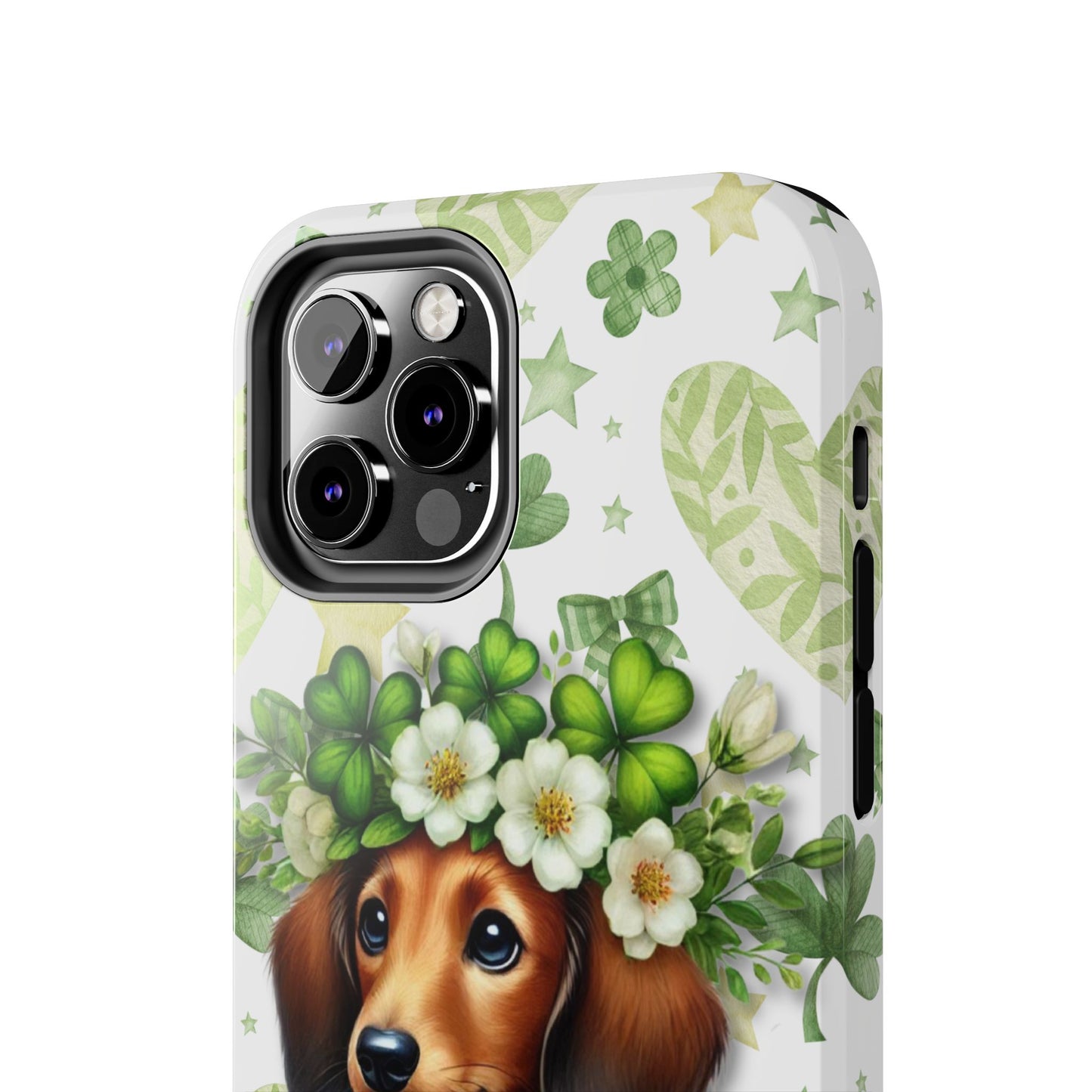 St Patricks Cute Dachshund Phone Case Dog Lover Gift Tough Phone Cover Patty