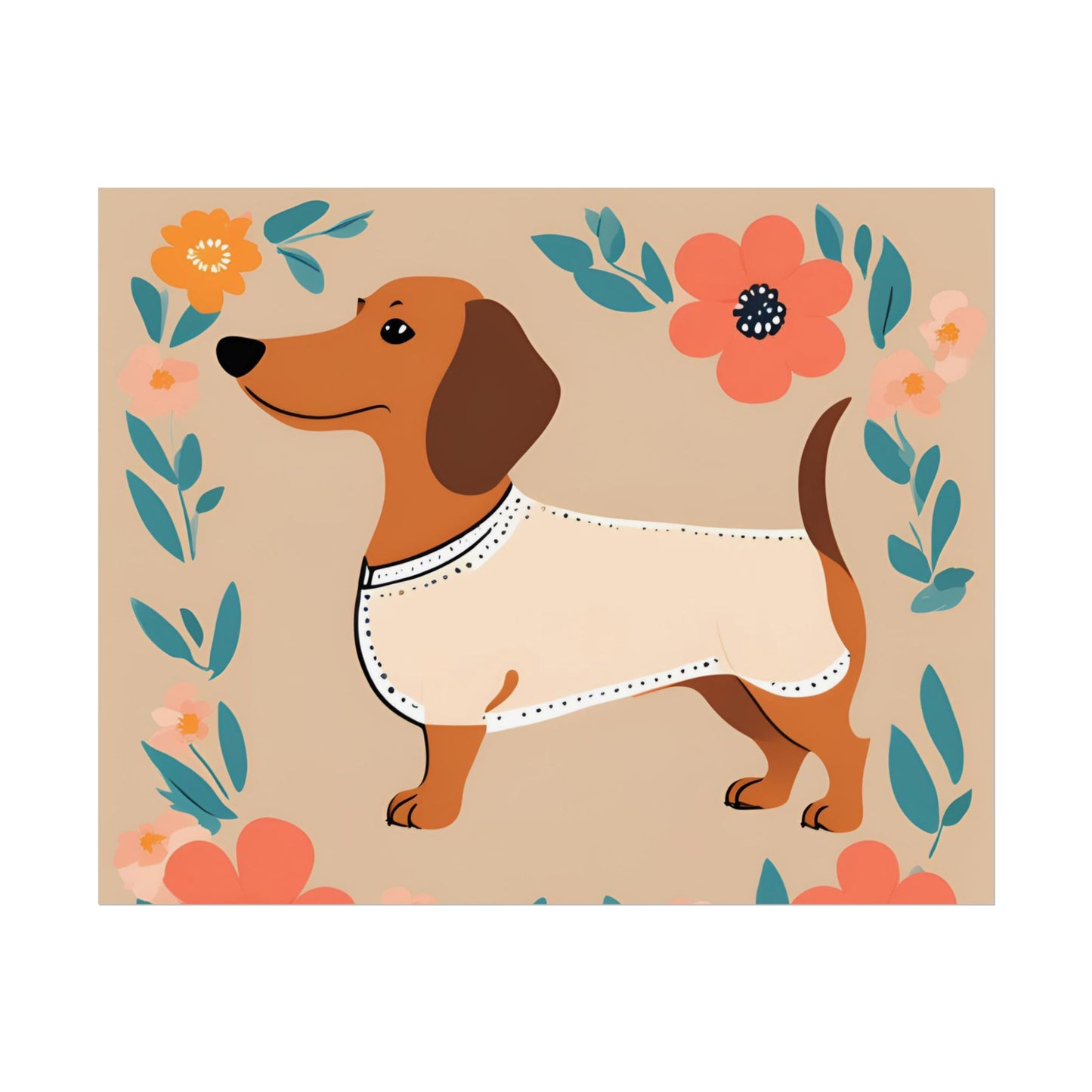 Sophisticated Dachshund Poster Dog Wall Art Animal Lover Game Room Decoration Weiner Dog Horizontal