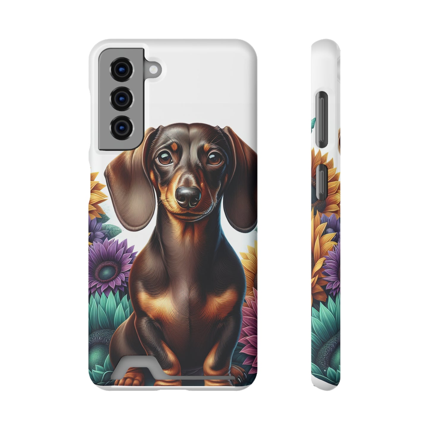 Dachshund Phone Case, Trendy Wallet Case for Dog Lovers, Cute Card Holder Cover, Animal Print Accessory, Slim Protective