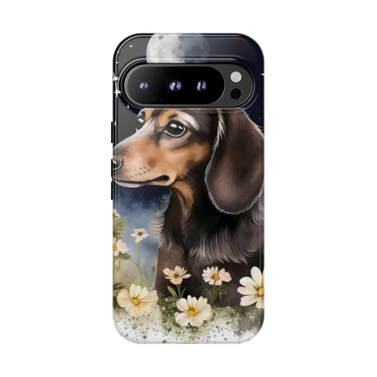 Vibrant Dachshund Moonlight Phone Case - Dog Apple Pixel Galaxy