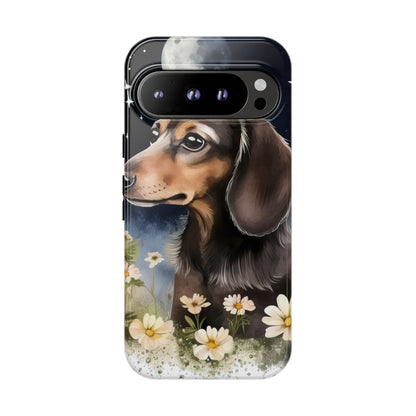Vibrant Dachshund Moonlight Phone Case - Dog Apple Pixel Galaxy
