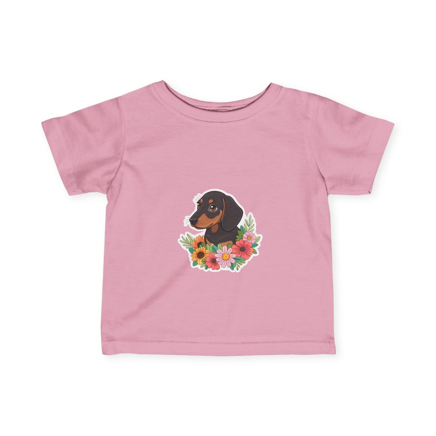 Floral Dachshund Infant Tee Toddler TShirt Cute Baby Shirt Dog Lover Gift Spring