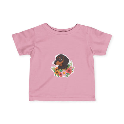 Floral Dachshund Infant Tee Toddler TShirt Cute Baby Shirt Dog Lover Gift Spring
