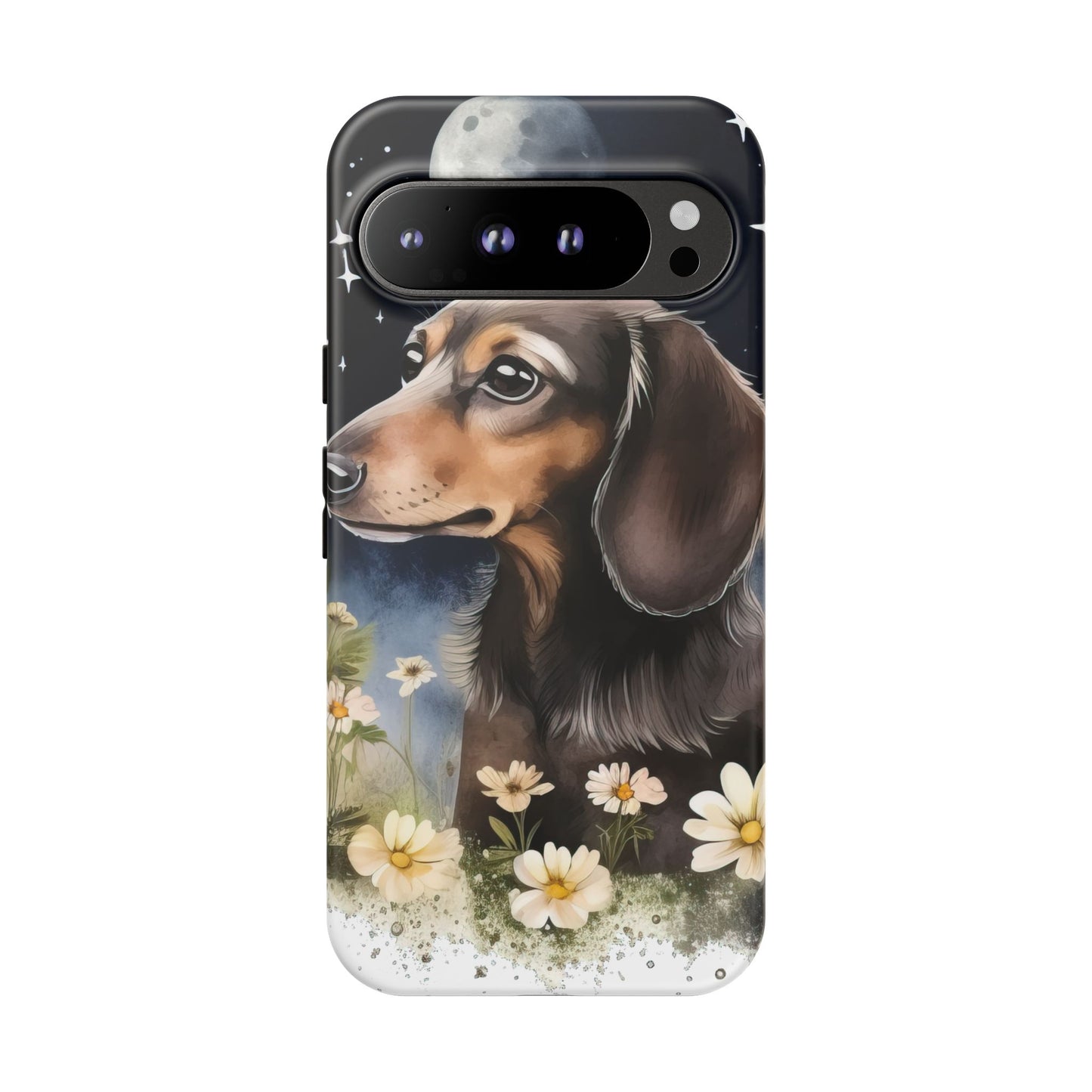 Vibrant Dachshund Moonlight Phone Case - Dog Apple Pixel Galaxy