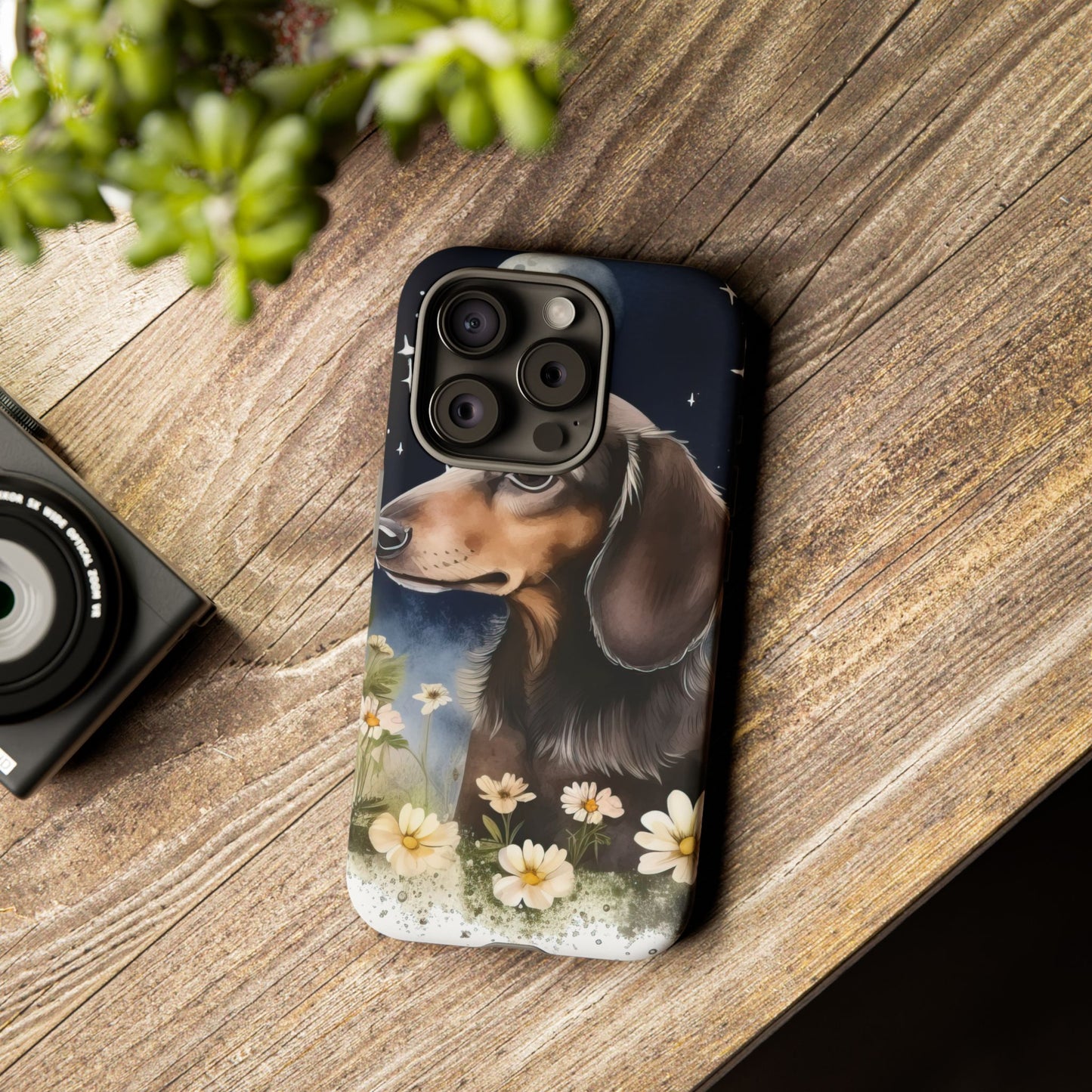 Vibrant Dachshund Moonlight Phone Case - Dog Apple Pixel Galaxy