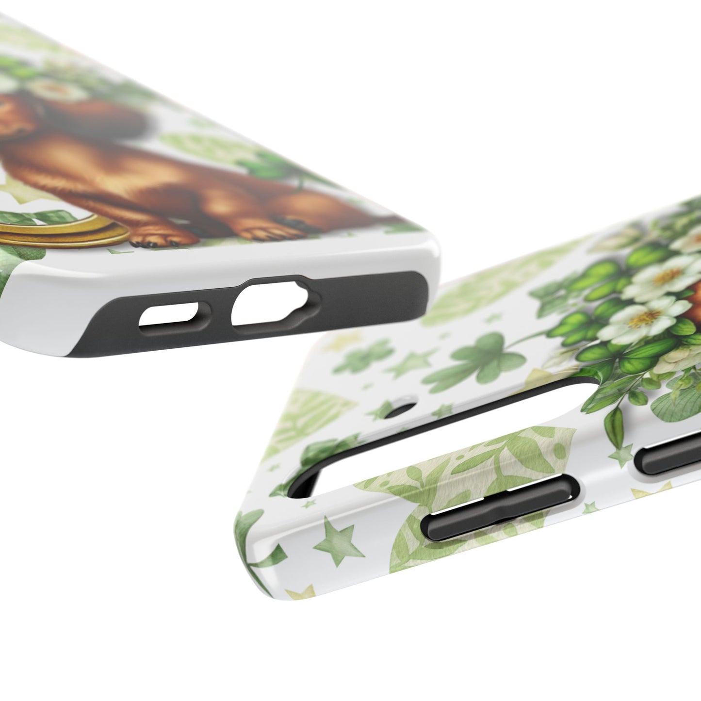 St Patricks Cute Dachshund Phone Case Dog Lover Gift Tough Phone Cover Patty