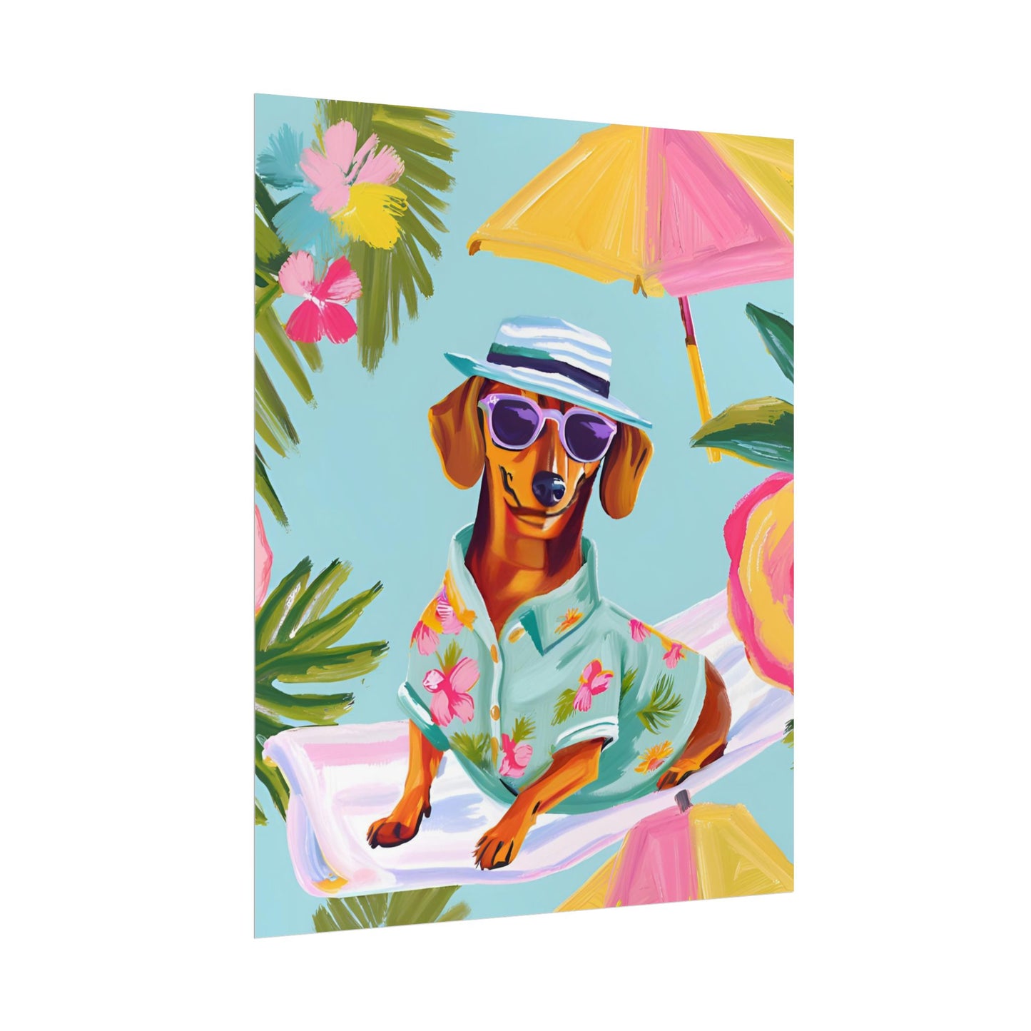 Sophisticated Dachshund Poster Dog Wall Art Animal Lover Game Room Decoration Weiner Dog