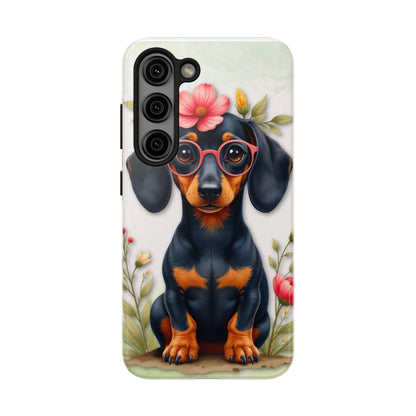 Cute Dachshund Phone Case, Dog Lover Gift, Tough Phone Cover, Pet Accessory,
