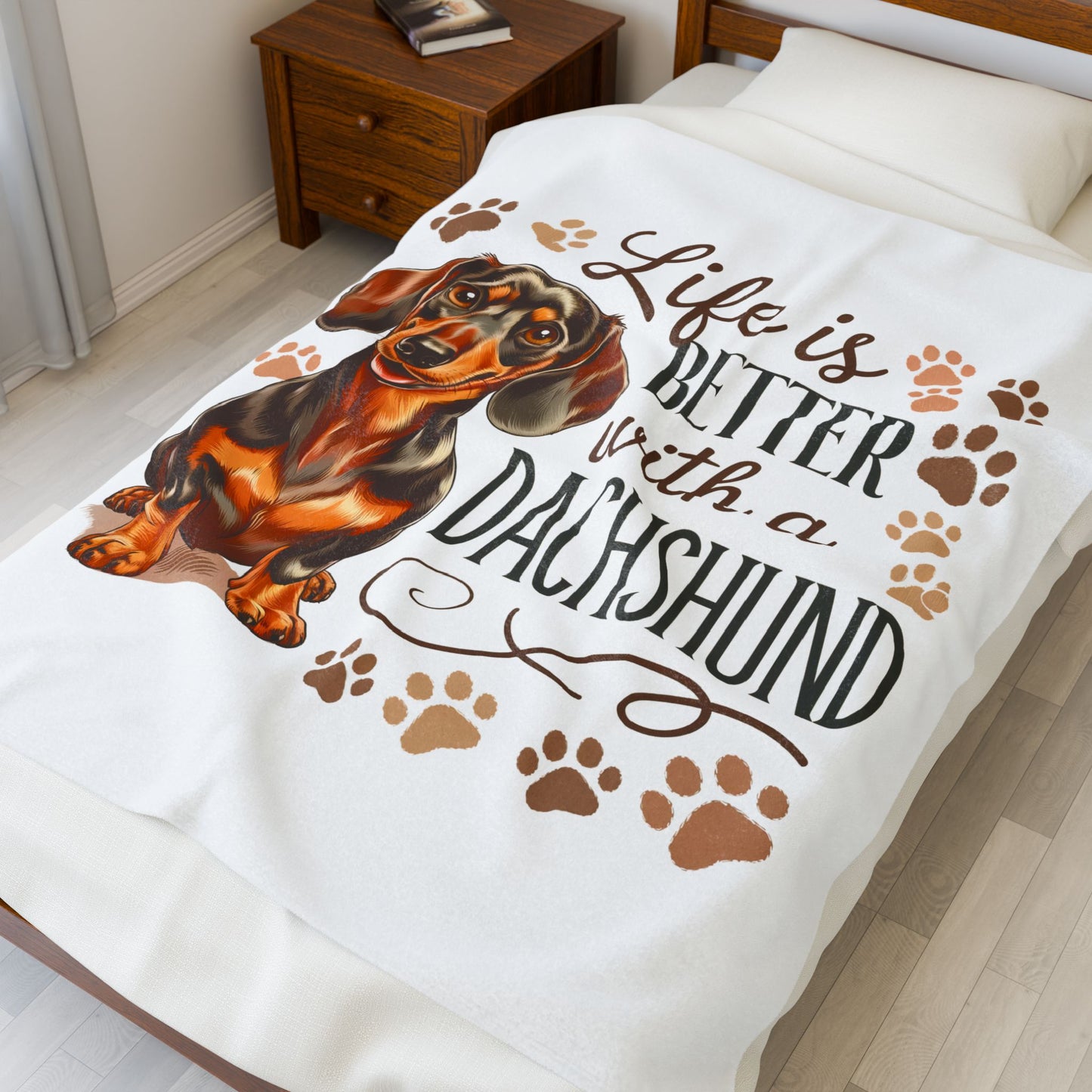 Dachshund Plush Blanket - Life is Better with a Dachshund, Pet Lover Gift Doxie