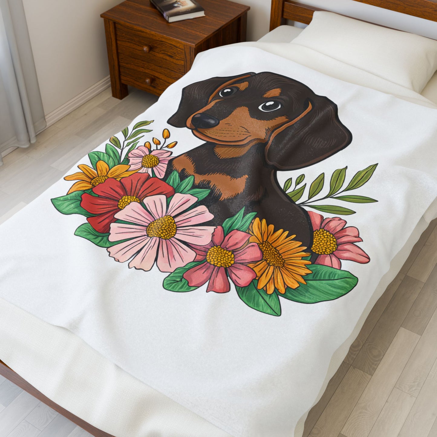 Custom Dachshund Blanket Soft Doxie Puppy Mom Gift Black and Tan
