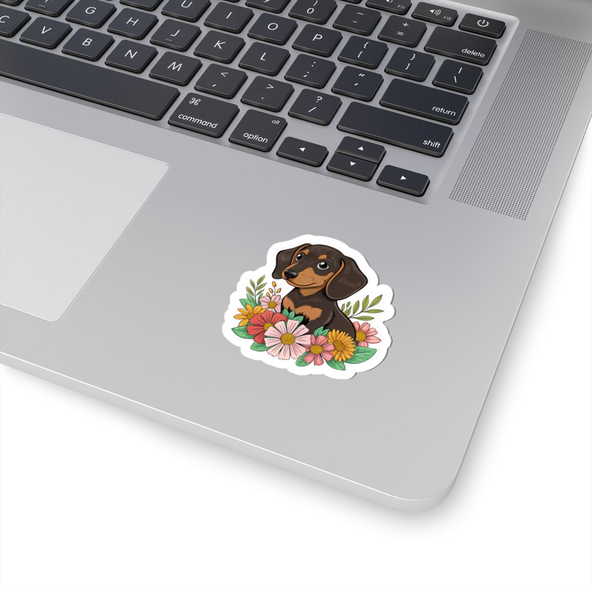 Dachshund Floral Kiss-Cut Stickers, Dog Lover Decor, Laptop Stickers